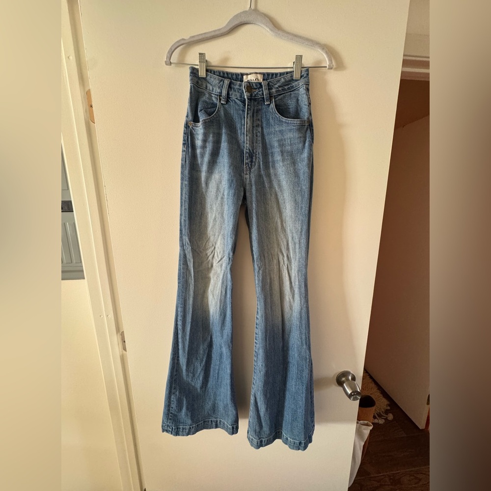 ROLLA'S Blue Flare Wide Leg Jeans High-Rise
